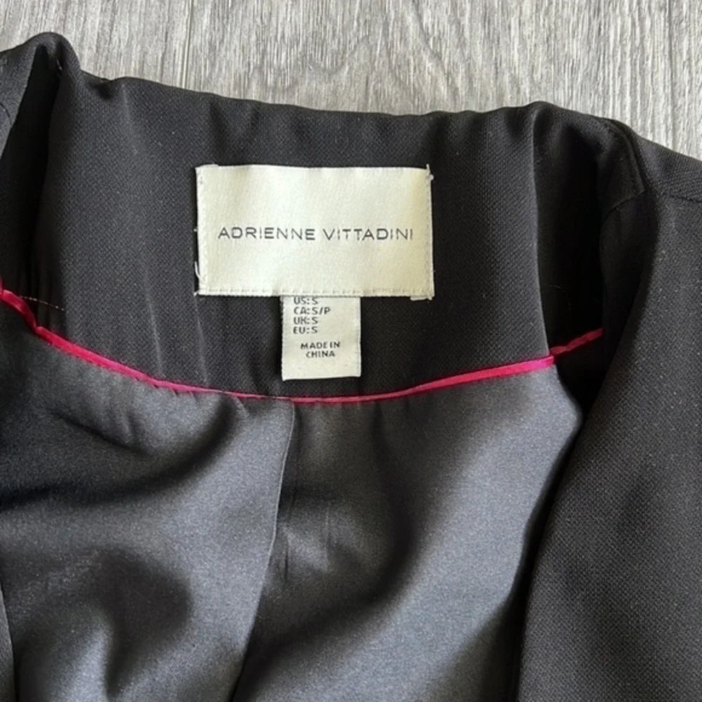 Adrienne Vittadini Black Blazer With‎ Ruffle Sleeves Size S